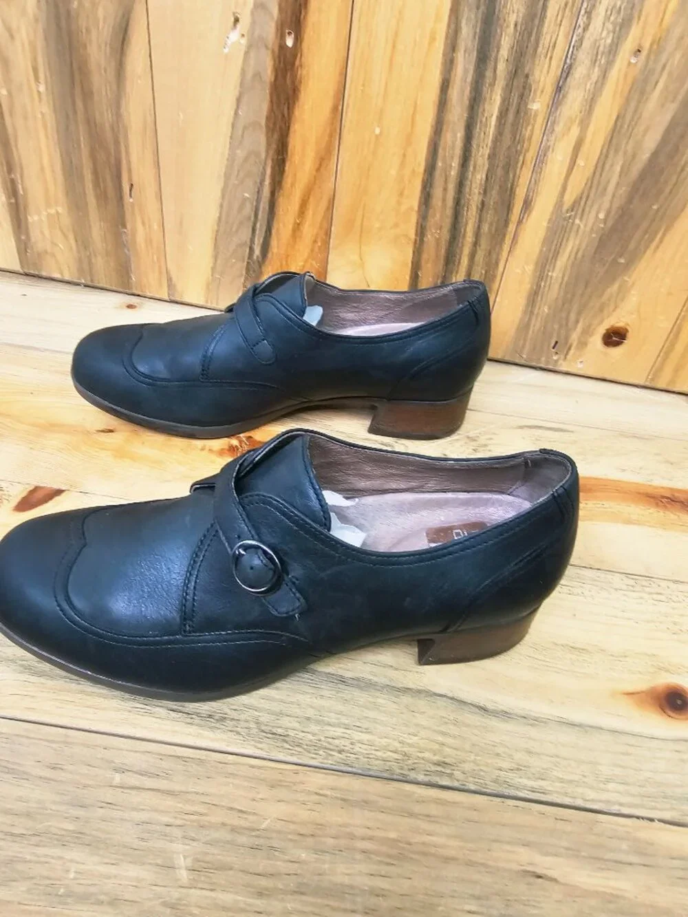 Dansko Black Leather Heeled Booties Size 40 - Picture 3 of 6